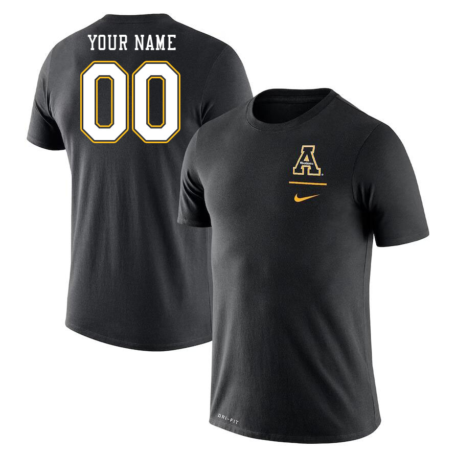 Custom Appalachian State Mountaineers Name And Number Tshirts-Black - Click Image to Close